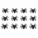 12x Mini Fake Spiders - Trick/Prank Halloween Scary Arachnid Bug Toy (Party Gag)