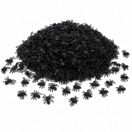 240x Mini Fake Spiders Bulk Pack - Trick/Prank Halloween Scary Arachnid Bug Toy (Party Gag)