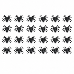 24x Mini Fake Spiders  - Trick/Prank Halloween Scary Arachnid Bug Toy (Party Gag)
