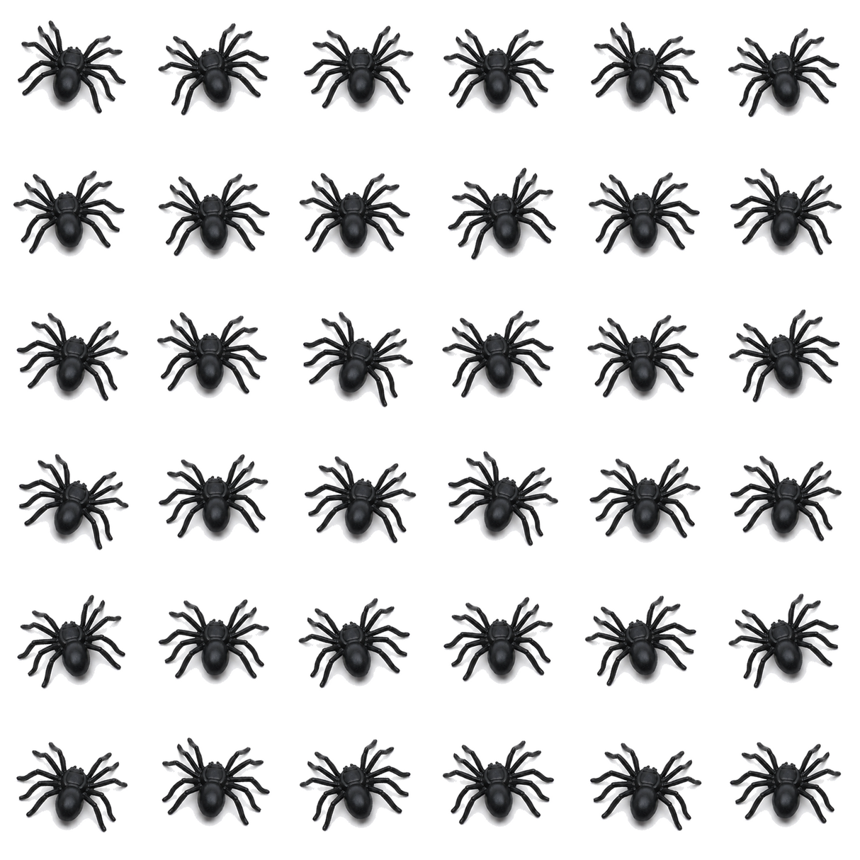 36x Mini Fake Spiders Pack - Trick/Prank Halloween Scary Arachnid Bug Toy (Party Gag)