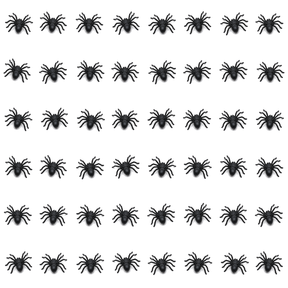 48x Mini Fake Spiders Pack - Trick/Prank Halloween Scary Arachnid Bug Toy (Party Gag)