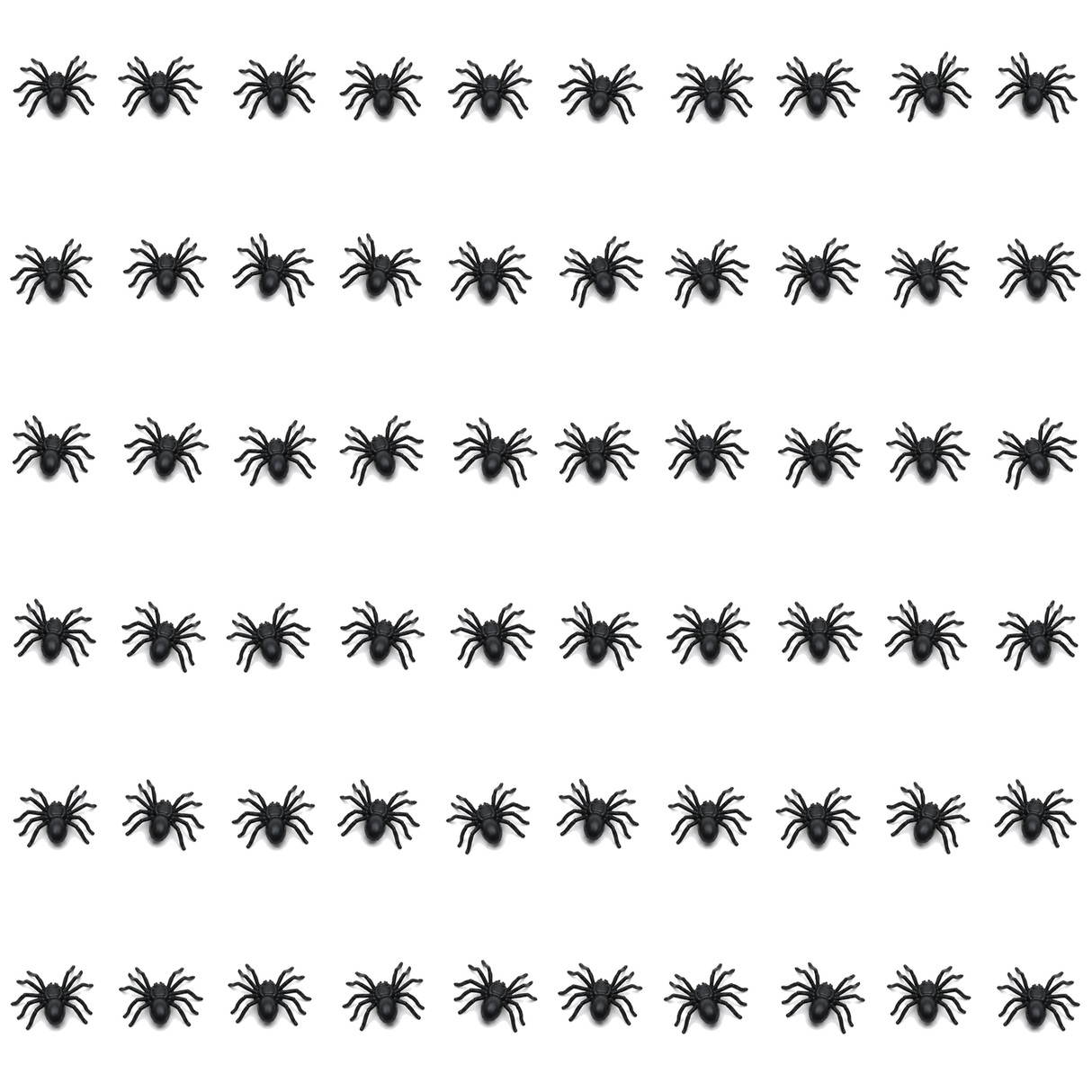 60x Mini Fake Spiders Pack - Trick/Prank Halloween Scary Arachnid Bug Toy (Party Gag)