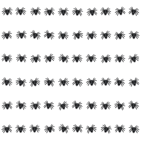 60x Mini Fake Spiders Pack - Trick/Prank Halloween Scary Arachnid Bug Toy (Party Gag)