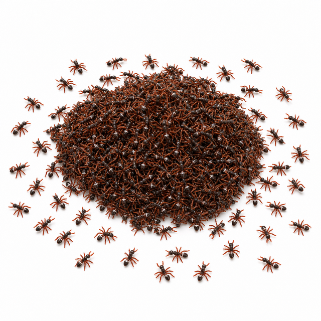 120x Mini Fake Ants Trick Toy Bulk Pack - Halloween Prank Bug Set (Scary Gag)
