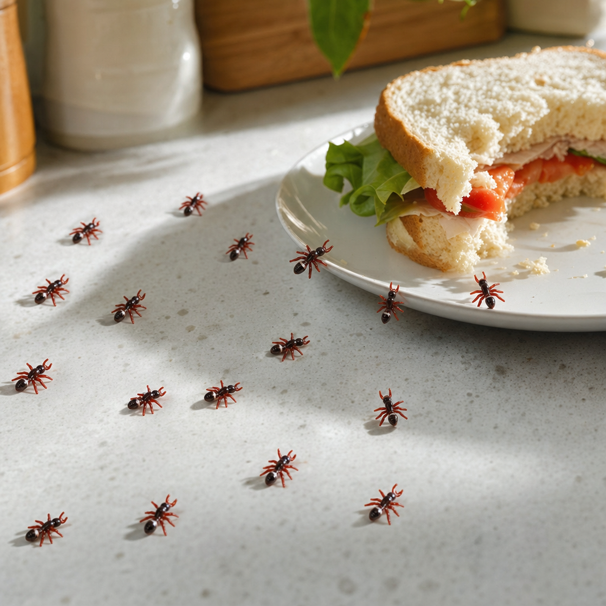 48x Mini Fake Ants Trick Toy Pack - Halloween Prank Bug Set (Scary Gag)