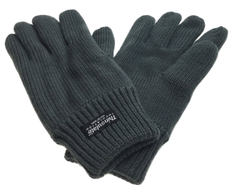 3M Thinsulate Grey Knitted Fleece Gloves - Thermal Winter Ski - S/M