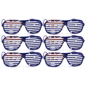 6x Australia Flag Sunglasses for Party and Costumes (Bulk Pack)