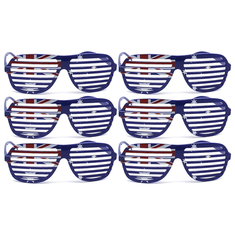 6x Australia Flag Sunglasses for Party and Costumes (Bulk Pack)
