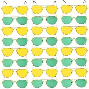 Green and Yellow Aviator Party Glasses – Fun Novelty Set Australia Day
