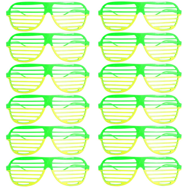 12x Green and Gold Lined Party Glasses – Australia Day & Sports Event Accessories