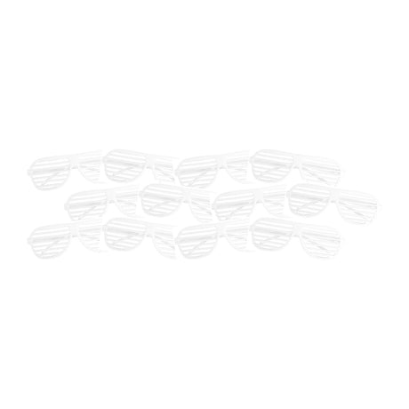 12x White Shutter Shades Party Glasses Bulk Pack - 1980s Costume Sunglasses