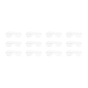 12x Party Glasses Shutter Shades Sunglasses 1980s Glasses Costume Party in White
