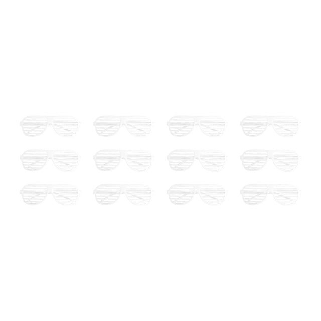 12x Party Glasses Shutter Shades Sunglasses 1980s Glasses Costume Party in White
