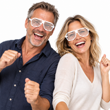 Party Glasses Shutter Shades Sunglasses 1980s Glasses Costume Party in White