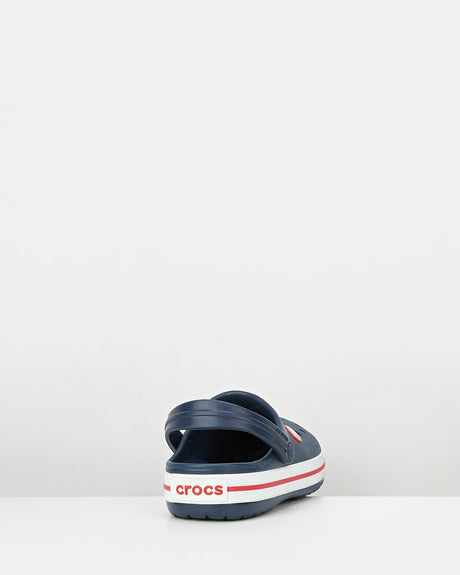 Crocs Kids Crocband Clog Relaxed Fit Junior Sandals Summer Beach Slippers - Navy/Red
