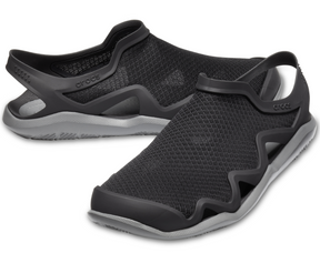 Crocs Swiftwater Mesh Wave Mens Clogs - Black/Slate Grey (Waterproof Sandals/Slides)