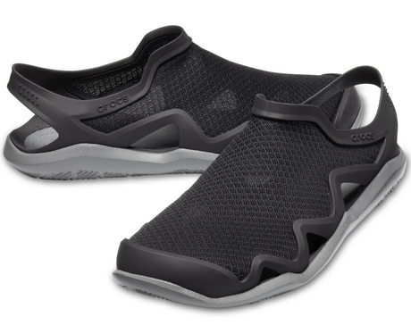Crocs Swiftwater Mesh Wave Mens Clogs - Black/Slate Grey (Waterproof Sandals/Slides)