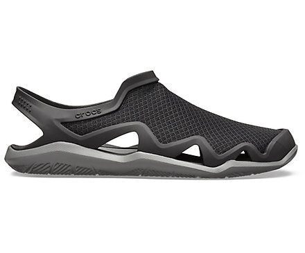 Crocs Swiftwater Mesh Wave Mens Clogs - Black/Slate Grey (Waterproof Sandals/Slides)