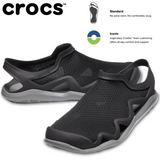 Crocs Swiftwater Mesh Wave Mens Clogs - Black/Slate Grey (Waterproof Sandals/Slides)