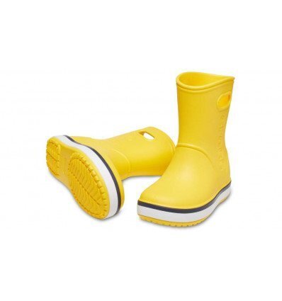 Crocs Kid's Crocband Rain Gum Boots Shoes Waterproof Childrens - Yellow/Navy