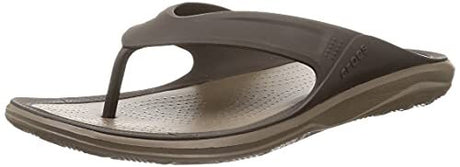 Crocs Mens Swiftwater Wave Flip Flops Ultralightweight Thongs - Espresso/Walnut
