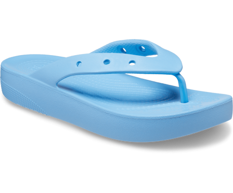 Crocs Womens Classic Platform Flip Flop Thongs - Oxygen Blue