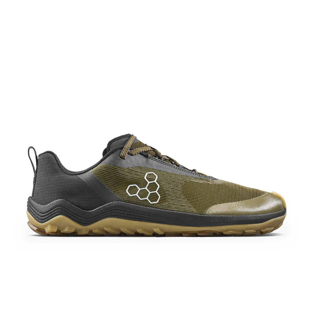 Vivobarefoot Womens Primus Trail Flow Barefoot Shoes - Dark Olive (Lightweight Recycled Runners)