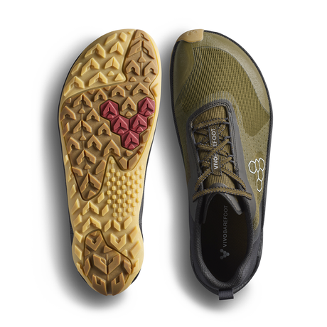 Vivobarefoot Womens Primus Trail Flow Barefoot Shoes - Dark Olive (Lightweight Recycled Runners)