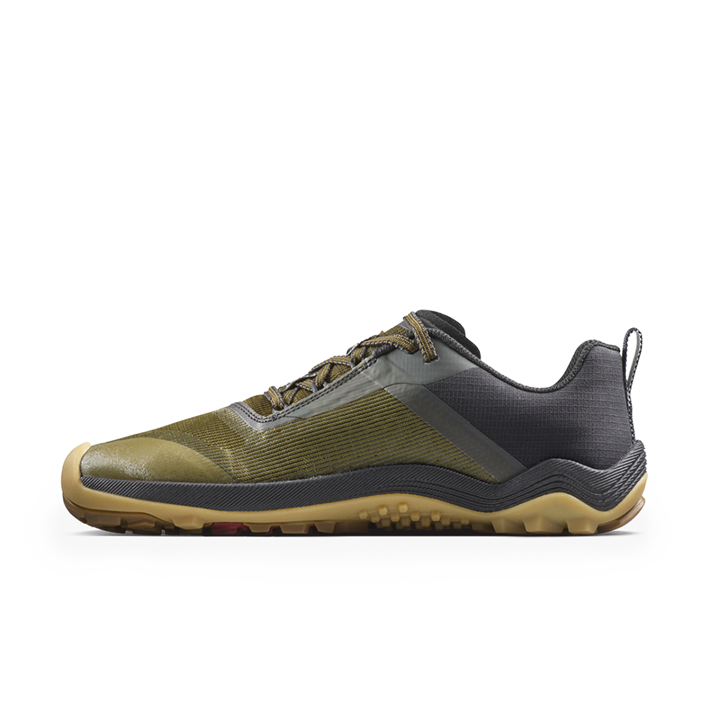 Vivobarefoot Womens Primus Trail Flow Barefoot Shoes - Dark Olive (Lightweight Recycled Runners)