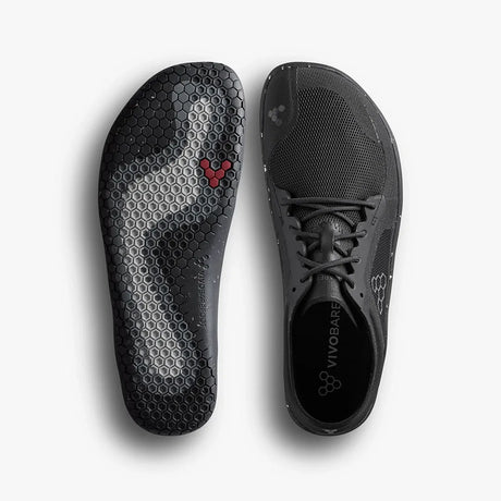 Vivobarefoot Womens Primus Lite 3.5 Barefoot Shoes - Obsidian Black (Lightweight Recycled Runners)