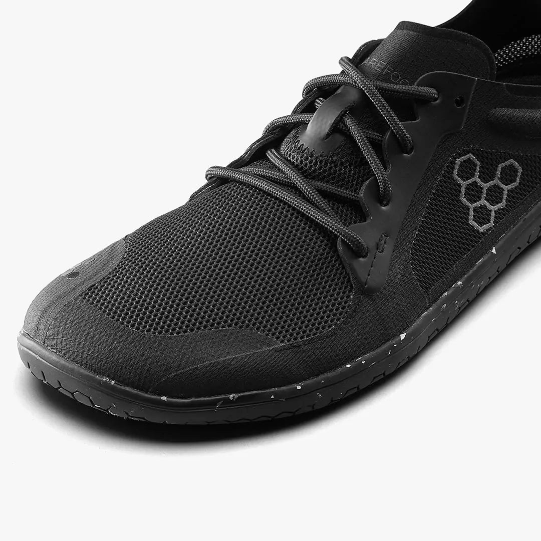 Vivobarefoot Womens Primus Lite 3.5 Barefoot Shoes - Obsidian Black (Lightweight Recycled Runners)