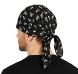 20x Black with White Skulls Paisley Bandana Bulk Pack - 100% Cotton Head Wrap/Durag/Scarf/Mask