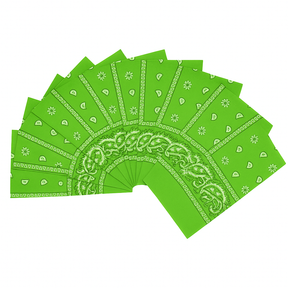 20x Light Green Paisley Bandana Bulk Pack - 100% Cotton Head Wrap/Durag/Scarf/Mask