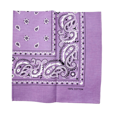 20x Lilac Paisley Bandana Bulk Pack - 100% Cotton Head Wrap/Durag/Scarf/Mask
