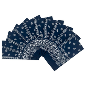 20x Navy Blue Paisley Bandana Bulk Pack - 100% Cotton Head Wrap/Durag/Scarf/Mask
