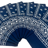 20x BANDANA Paisley 100% COTTON Head Wrap Durag Bandanna Scarf Mask BULK - Navy Blue
