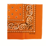 20x BANDANA Paisley 100% COTTON Head Wrap Durag Bandanna Scarf Mask BULK - Orange