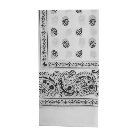 20x BANDANA Paisley 100% COTTON Head Wrap Durag Bandanna Scarf Mask BULK - White