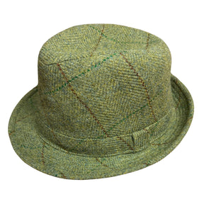 Avenel Mens Pure Wool Tweed Trilby Hat - Sage Green
