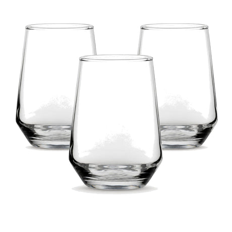3x 400ml Crown Summit Highball Tumbler Glass Set - Clear (Water/Juice/Cocktail Glassware)