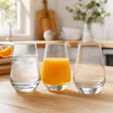 3x 400ml Crown Summit Highball Tumbler Glass Set - Clear (Water/Juice/Cocktail Glassware)