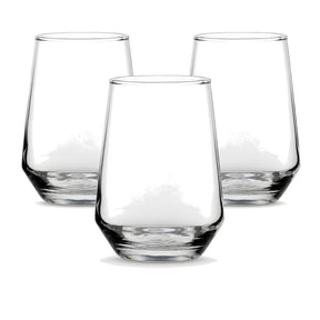 3x 400ml Crown Summit Highball Tumbler Glass Set - Clear (Water/Juice/Cocktail Glassware)