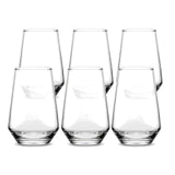 6x 400ml Crown Summit Highball Tumbler Glass Set - Clear (Water/Juice/Cocktail Glassware)