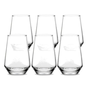 6x 400ml Crown Summit Highball Tumbler Glass Set - Clear (Water/Juice/Cocktail Glassware)