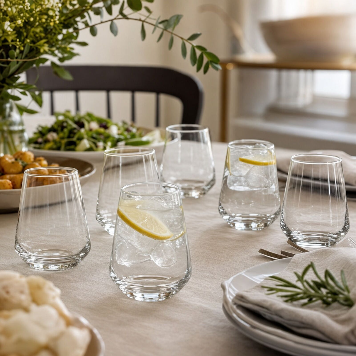 6x 400ml Crown Summit Highball Tumbler Glass Set - Clear (Water/Juice/Cocktail Glassware)