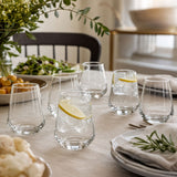 6x 400ml Crown Summit Highball Tumbler Glass Set - Clear (Water/Juice/Cocktail Glassware)
