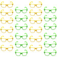 Green and Yellow Party Glasses with Clear Lenses – Fun 80s Australia Day or Costume Glasses (Set of 24)