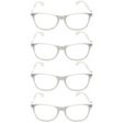 4x Wayfarer Sunglasses Glasses Party Wedding Fun Costume Dress Up - White/Clear