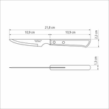 Tramontina 6pc Steak Knife Set Stainless Steel Polywood Handle in Brown