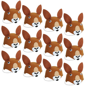 12x 55cm Kangaroo Animal Hat Bulk Pack - Australian Costume Accessory (Felt w/ Elastic Chin Strap)